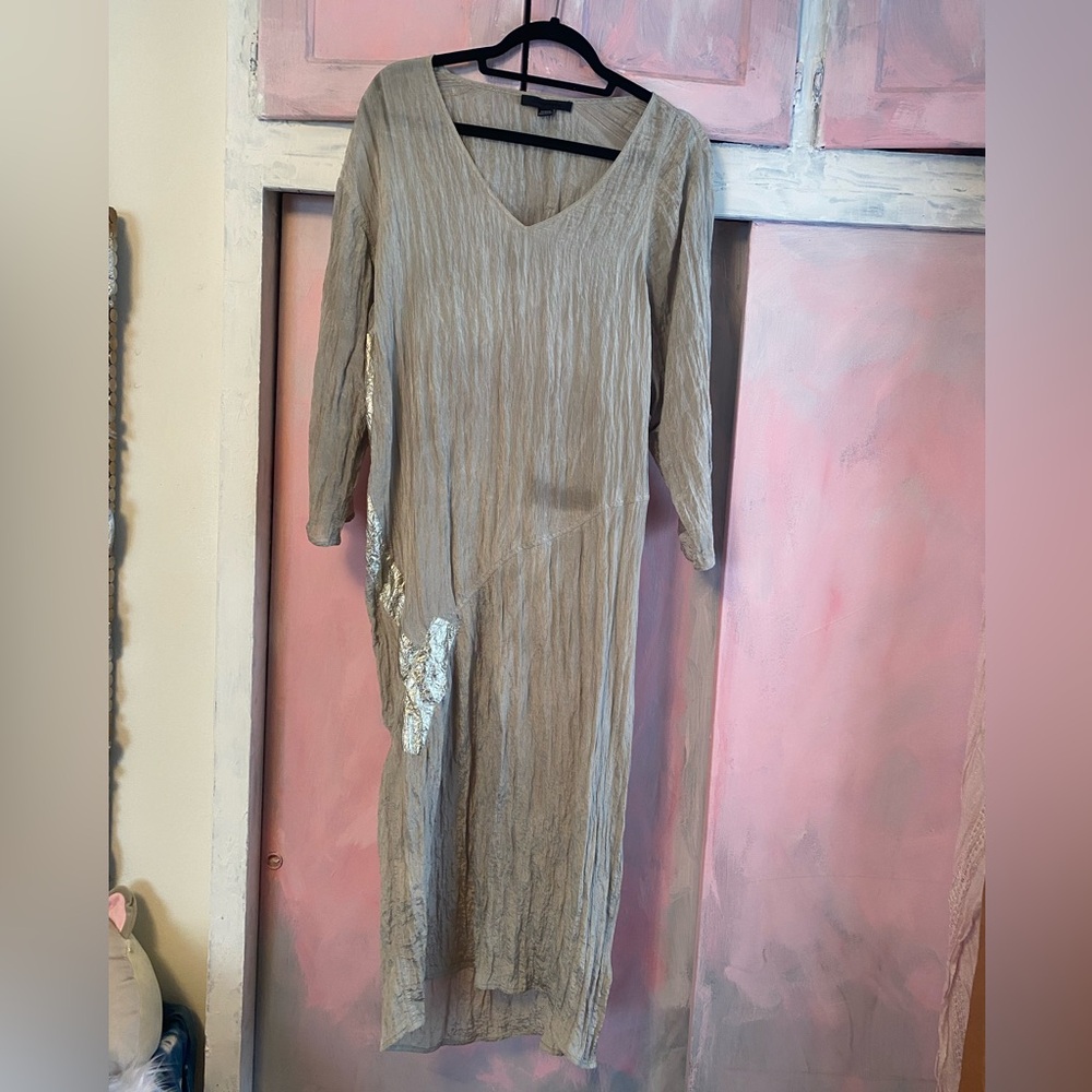Alexander Wang Gray/Green Dress with Silver Details